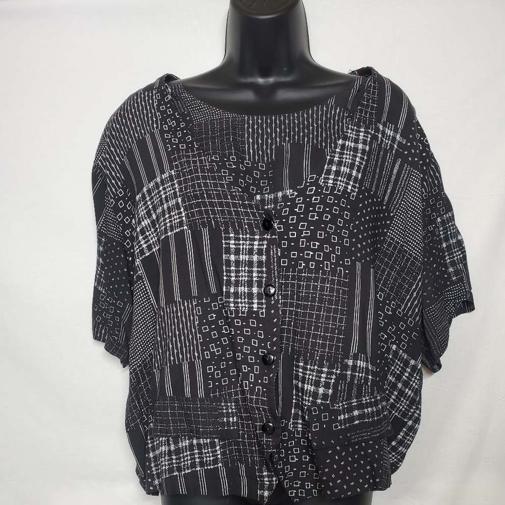 Vintage St Julian Printed Plus Size Blouse